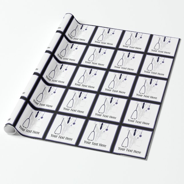 Medical Lab Coat Doctor Custom Wrapping Paper (Unrolled)