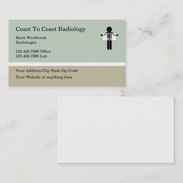 Medical Lab Radiologist Business Card (Front/Back)