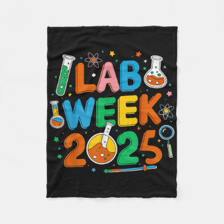 Medical Lab Scientist Retro Lab Week 2025 Phleboto Fleece Blanket