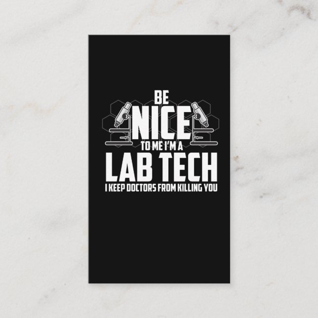 Medical Lab Tech Gift - Laboratory Technician Business Card (Front)