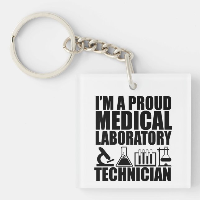Medical lab tech laboratory technician key ring (Front)