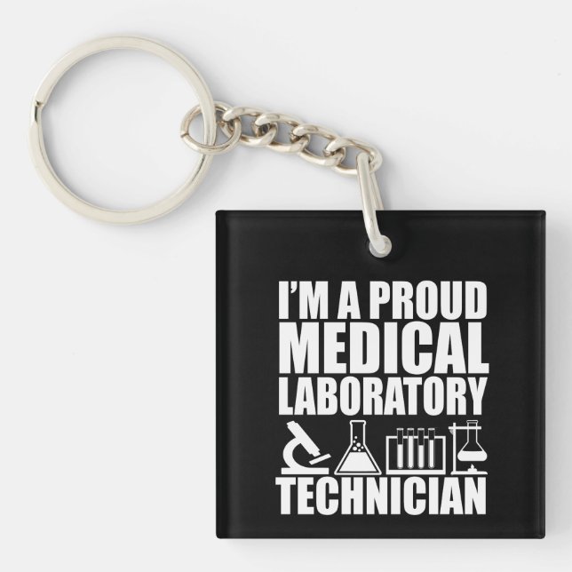 Medical lab tech laboratory technician key ring (Front)