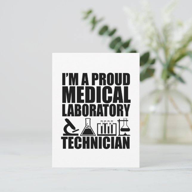 Medical lab tech laboratory technician postcard (Standing Front)