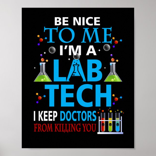 Medical Lab Tech Laboratory Technician Poster (Front)