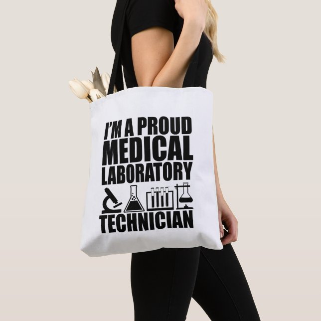 Medical lab tech laboratory technician tote bag (Close Up)