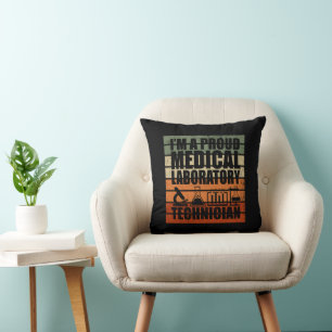 Medical Lab Tech vintage retro Cushion