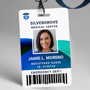 Medical Logo Clinic Hospital Modern Photo Nurse ID Badge