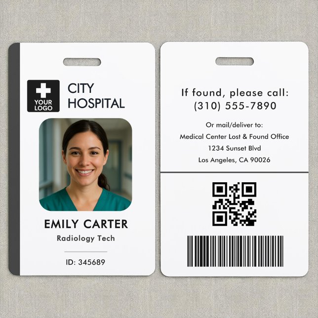 Medical Logo Technician Nurse Grey ID Photo  ID Badge (Creator Uploaded)