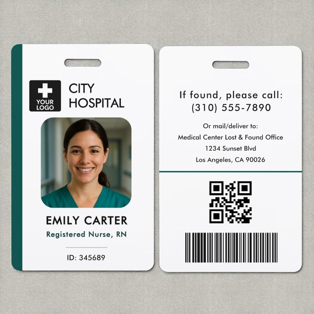 Medical Logo Template Employee Photo Name Nurse ID ID Badge (Creator Uploaded)