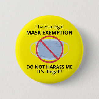 Medical Mask Exemption 6 Cm Round Badge