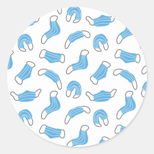 Medical mask pattern classic round sticker
