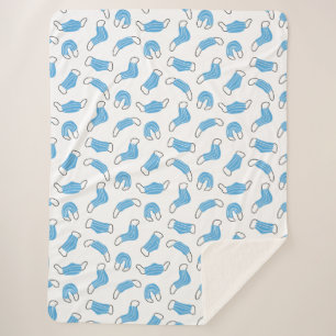Medical mask pattern sherpa blanket