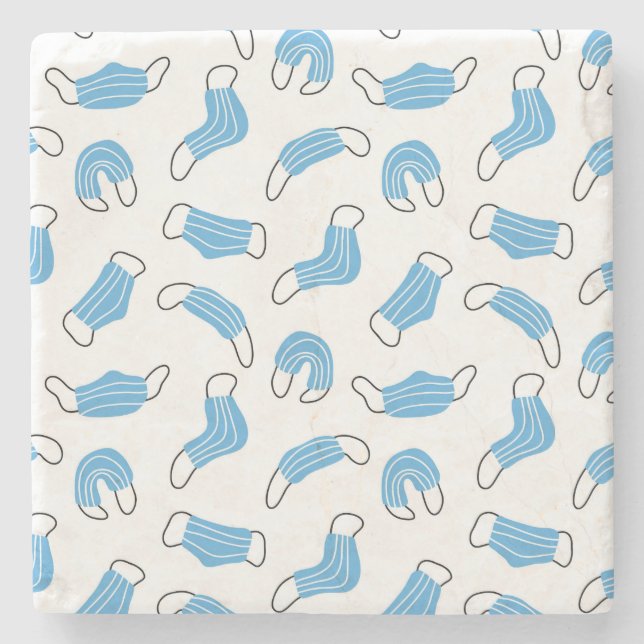 Medical mask pattern stone coaster (Front)