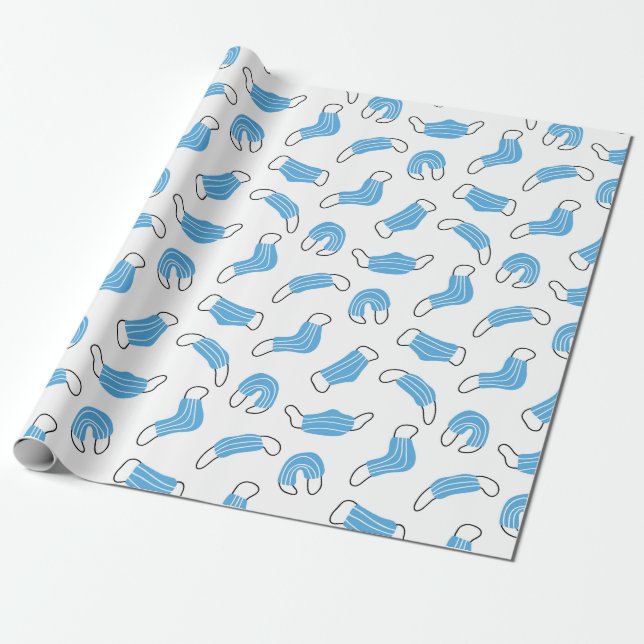 Medical mask pattern wrapping paper (Unrolled)