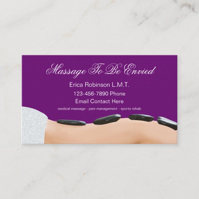 Medical Massage Classy Business Card (Front)