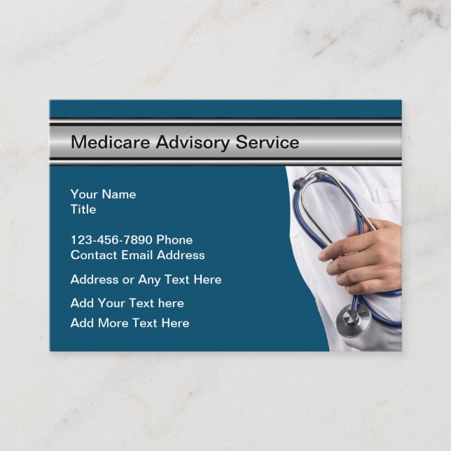 Medical Medicare Healthcare Advisor  Business Card (Front)