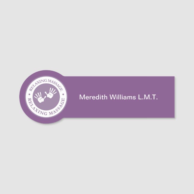 Medical Message Therapist Name Tag (Front)