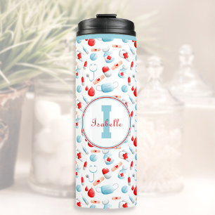 Medical Name Monogram Nurse Thermal Tumbler