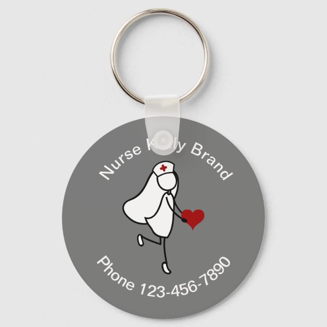 Medical Nurse Contact Keychains Template (Front)