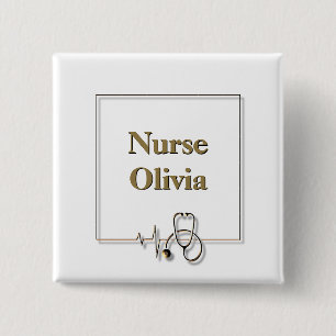 Medical Nurse Doctor Stethoscope 15 Cm Square Badge