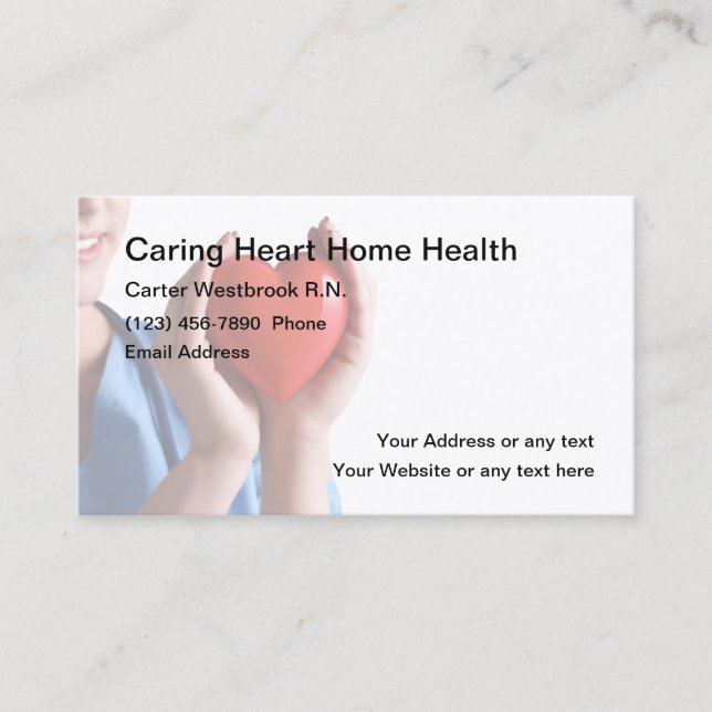 Medical Nurse Heart Symbol Business Cards (Front)