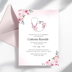 Medical Nursing School Graduation Party Invitation