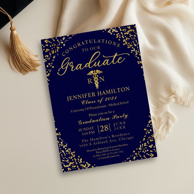 Medical Nursing School Graduation Party Invitation (Creator Uploaded)