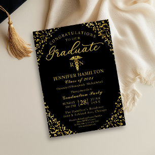 Medical Nursing School Graduation Party Invitation