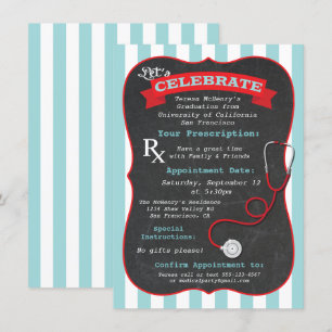 Medical Nursing School Graduation Prescription Invitation