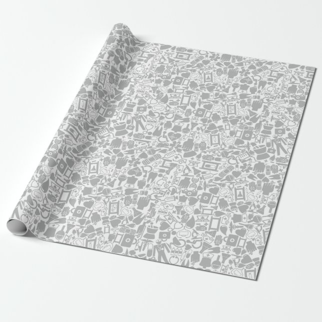 Medical Objects Wrapping Paper (Unrolled)