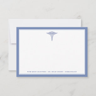 Medical Office Blue Theme Flat Note Card