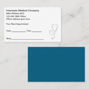 Medical Office Doctor Appointment Business Cards