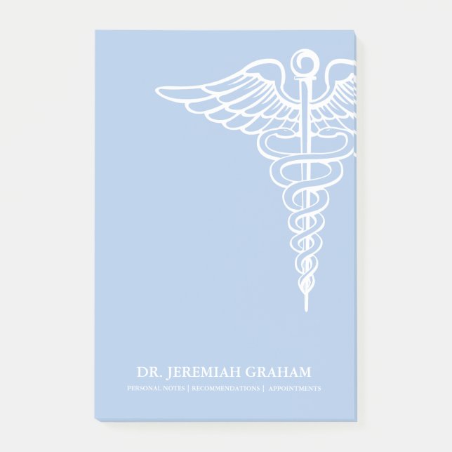 Medical Office Personalised White and Blue Post-it Notes (Front)