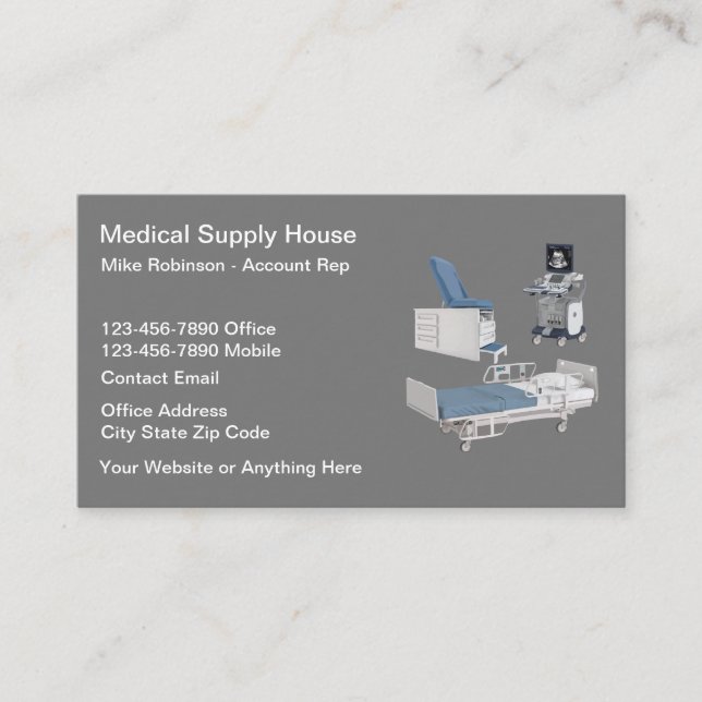 Medical Office Supply Equipment Business Cards (Front)