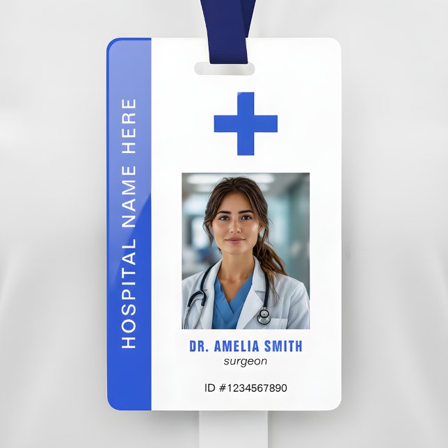 Medical Officer Photo Name QR Code ID Badge (Creator Uploaded)