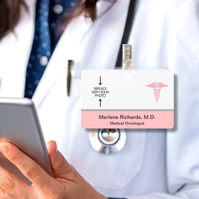 Medical Oncologist Cancer Photo ID Template ID Badge (Creator Uploaded)