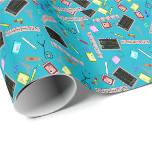 Medical or Nurse Gift Wrap Blue