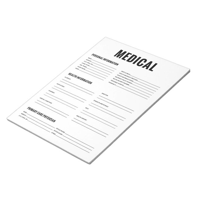 Medical Organisation Form Notepad (Angled)