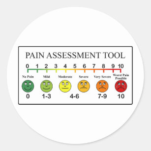 Medical Pain Assessment Tool Chart Classic Round Sticker
