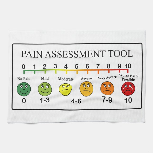 Medical Pain Assessment Tool Chart Tea Towel (Horizontal)