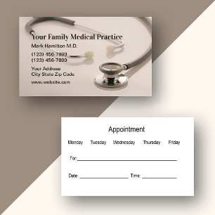 Medical Patient Appointment Business Cards