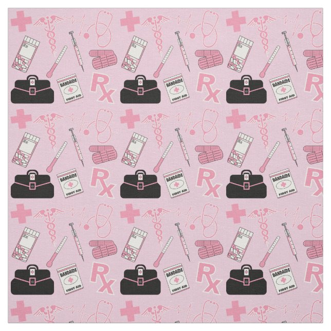 Medical Pattern Design - Pink Fabric (Swatch)