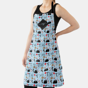 Medical Pattern with Changeable Background Colour Apron