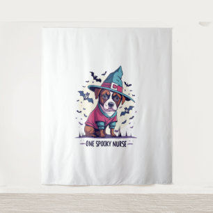 Medical Paws and Haunting Howls One Spooky Nurse D Tapestry