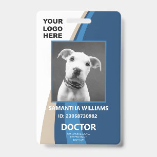 Medical Photo ID Logo Blue and White Badge