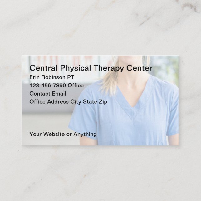 Medical Physical Therapy Services Business Cards (Front)
