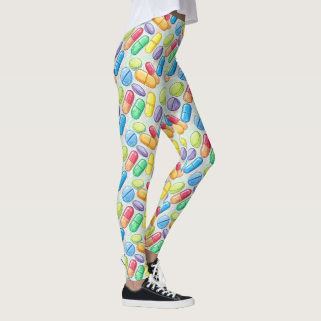 Medical Pill and Capsule Pattern Leggings (Right)