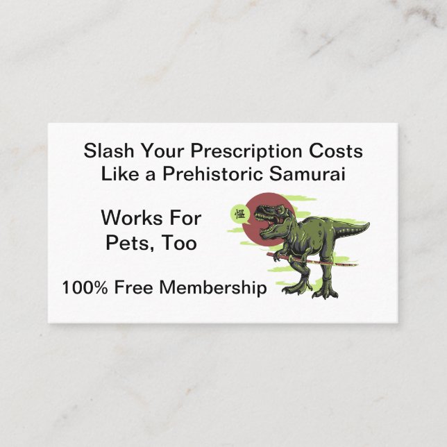 Medical Prescription Discount Business Card (Front)