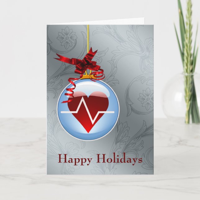 medical profession cardio holiday Cards (Front)