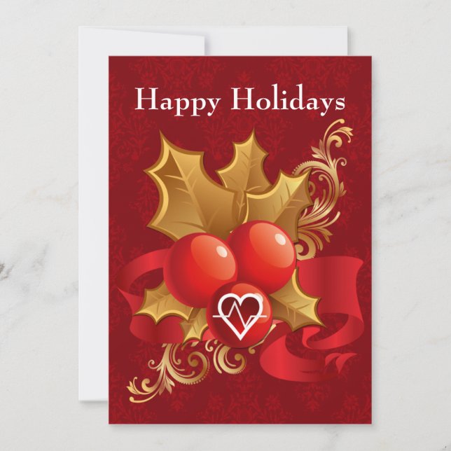 medical profession cardiology Holiday Cards (Front)